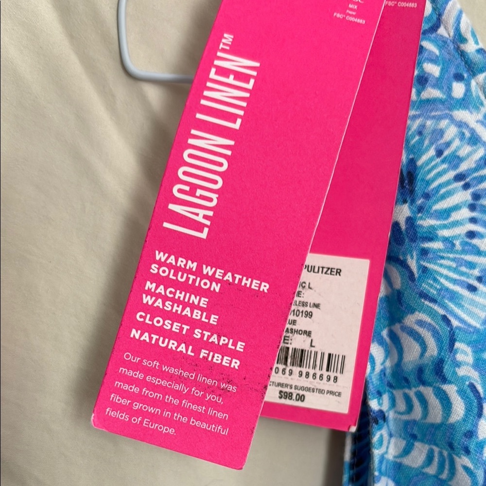 NWT Lilly Pulitzer Amafi Blue by the Seashore Sleeveless Top - Picture 5 of 6